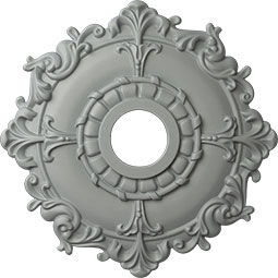 Ekena Millwork - CM18RL_P - 18"OD x 3 1/2"ID x 1 1/2"P Riley Ceiling Medallion (Fits Canopies up to 4 5/8")