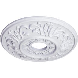 Ekena Millwork - CM18VL_P - Endurathane Valletta Ceiling Medallion, 18"OD x 3 1/2"ID x 1"P (Fits Canopies up to 3 1/2")