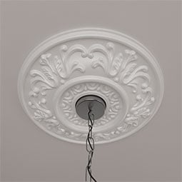 Ekena Millwork - CM18VL_P - Endurathane Valletta Ceiling Medallion, 18"OD x 3 1/2"ID x 1"P (Fits Canopies up to 3 1/2")
