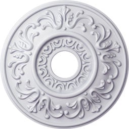 Ekena Millwork - CM18VL_P - Endurathane Valletta Ceiling Medallion, 18"OD x 3 1/2"ID x 1"P (Fits Canopies up to 3 1/2")