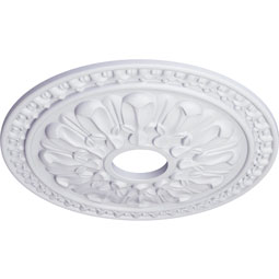 Ekena Millwork - CM18WA_P - Endurathane Warsaw Ceiling Medallion, 18"OD x 3 1/2"ID x 1 3/8"P (Fits Canopies up to 3 1/2")