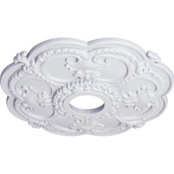 Ekena Millwork - CM17RO_P - Endurathane Rotherham Ceiling Medallion, 18"OD x 3 1/2"ID x 1 1/2"P (Fits Canopies up to 3 1/2")