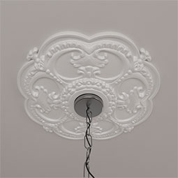 Ekena Millwork - CM17RO_P - Endurathane Rotherham Ceiling Medallion, 18"OD x 3 1/2"ID x 1 1/2"P (Fits Canopies up to 3 1/2")