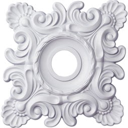 Ekena Millwork - CM18CR_P - Endurathane Crawley Ceiling Medallion, 18"W x 18"H x 3 1/4"ID x 1 1/2"P (Fits Canopies up to 6 3/4")