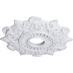 Ekena Millwork - CM17PR_P - Endurathane Preston Ceiling Medallion, 17 1/2"OD x 4"ID x 1"P (Fits Canopies up to 4")