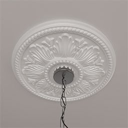 Ekena Millwork - CM18ED_P - Endurathane Edinburgh Ceiling Medallion, 18"OD x 1 3/4"P (Fits Canopies up to 5 1/4")