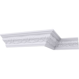 Ekena Millwork - MLD03X03X03OR - Endurathane Orion Crown Moulding, 2 1/2"H x 2 1/2"P x 3 1/2"F x 94 1/2"L, Factory Primed