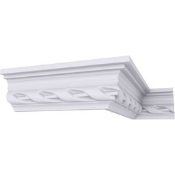 Ekena Millwork - MLD02X01X02VA - Endurathane Valeriano Crown Moulding, 2 1/8"H x 1 5/8"P x 2 5/8"F x 94 1/2"L, Factory Primed