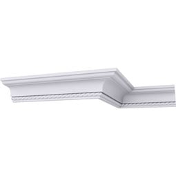 Ekena Millwork - MLD02X02X06LN - Endurathane Leandros Rope Crown Moulding, 2"H x 2 1/4"P x 3 1/8"F x 94 1/2"L, Factory Primed