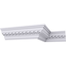 Ekena Millwork - MLD02X02X03BA - Endurathane Barcelona Crown Moulding, 2 3/4"H x 2 1/2"P x 3 3/4"F x 94 1/2"L, Factory Primed