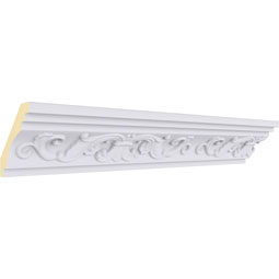 Ekena Millwork - MLD02X02X04QU - Endurathane Quentin Crown Moulding, 3"H x 3"P x 4"F x 94 1/2"L, Factory Primed