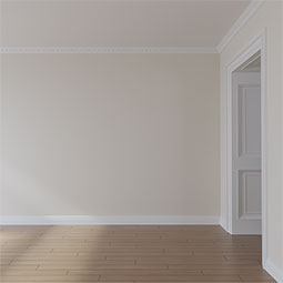 Ekena Millwork - MLD02X02X04QU - Endurathane Quentin Crown Moulding, 3"H x 3"P x 4"F x 94 1/2"L, Factory Primed