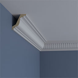 Ekena Millwork - MLD04X02X04FL - Endurathane Floral Crown Moulding, 3"H x 2 3/4"P x 4 1/8"F x 94 1/2"L, Factory Primed