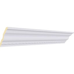 Ekena Millwork - MLD02X02X04CR - Endurathane Crendon Bead and Barrel Crown Moulding, 3"H x 3"P x 4 1/4"F x 94 1/2"L, Factory Primed