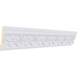 Ekena Millwork - MLD02X01X02AS - Endurathane Ashur Leaf Crown Moulding, 2 5/8"H x 1 1/4"P x 2 7/8"F x 94 1/2"L, Factory Primed
