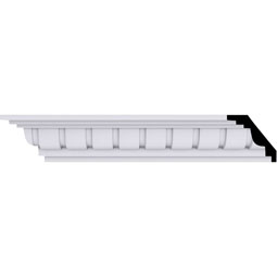 Ekena Millwork - MLD02X02X03SQ - Endurathane Sequential Crown Moulding, 2 5/8"H x 2 3/4"P x 3 3/4"F x 94 1/2"L, Factory Primed