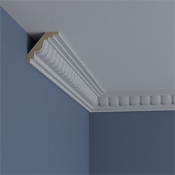 Ekena Millwork - MLD02X02X03SQ - Endurathane Sequential Crown Moulding, 2 5/8"H x 2 3/4"P x 3 3/4"F x 94 1/2"L, Factory Primed