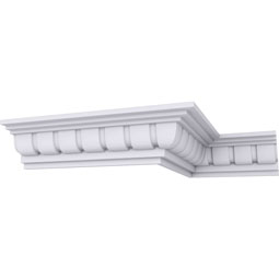 Ekena Millwork - MLD02X02X03SQ - Endurathane Sequential Crown Moulding, 2 5/8"H x 2 3/4"P x 3 3/4"F x 94 1/2"L, Factory Primed