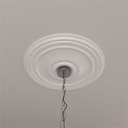 Ekena Millwork - CM21RE_P - Endurathane Reece Ceiling Medallion, 21"OD x 1 1/4"P (Fits Canopies up to 6 3/4")