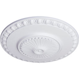 Ekena Millwork - CM23LY_P - Endurathane Lyon Ceiling Medallion, 23 1/2"OD x 3 1/4"P (Fits Canopies up to 3 5/8")