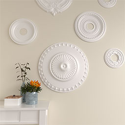 Ekena Millwork - CM23LY_P - Endurathane Lyon Ceiling Medallion, 23 1/2"OD x 3 1/4"P (Fits Canopies up to 3 5/8")