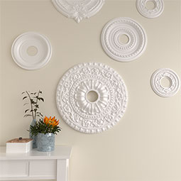 Ekena Millwork - CM23VA_P - Endurathane Vaduz Ceiling Medallion, 23 1/2"OD x 3 1/2"ID x 2 1/8"P (Fits Canopies up to 3 1/2")