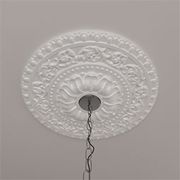 Ekena Millwork - CM23VA_P - Endurathane Vaduz Ceiling Medallion, 23 1/2"OD x 3 1/2"ID x 2 1/8"P (Fits Canopies up to 3 1/2")
