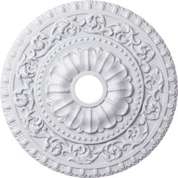 Ekena Millwork - CM23VA_P - Endurathane Vaduz Ceiling Medallion, 23 1/2"OD x 3 1/2"ID x 2 1/8"P (Fits Canopies up to 3 1/2")