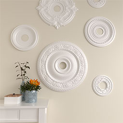 Ekena Millwork - CM24LO1_P - Endurathane Logan Ceiling Medallion, 24 1/4"OD x 3 7/8"ID x 2"P (Fits Canopies up to 6 1/8")