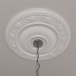 Ekena Millwork - CM24LO1_P - Endurathane Logan Ceiling Medallion, 24 1/4"OD x 3 7/8"ID x 2"P (Fits Canopies up to 6 1/8")