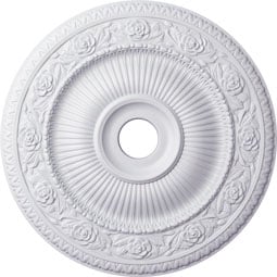 Ekena Millwork - CM24LO1_P - Endurathane Logan Ceiling Medallion, 24 1/4"OD x 3 7/8"ID x 2"P (Fits Canopies up to 6 1/8")