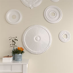 Ekena Millwork - CM24SH_P - Endurathane Shakuras Ceiling Medallion, 24"OD x 3"P (Fits Canopies up to 5")