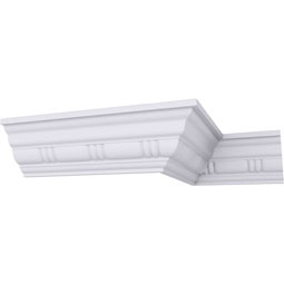 Ekena Millwork - MLD03X02X04GO - Endurathane Gorleen Crown Moulding, 3 1/8"H x 2 3/4"P x 4 1/8"F x 94 1/2"L, Factory Primed