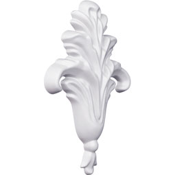 Ekena Millwork - ONL03X04X01LF - Endurathane Small Foliage Onlay, 3"W x 4 1/2"H x 1/2"P, Factory Primed