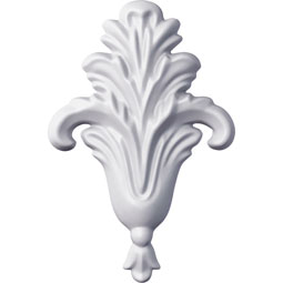 Ekena Millwork - ONL03X04X01LF - Endurathane Small Foliage Onlay, 3"W x 4 1/2"H x 1/2"P, Factory Primed