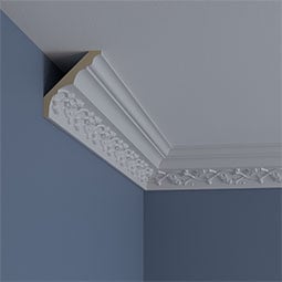 Ekena Millwork - MLD03X03X04VI - Endurathane Viceroy Crown Moulding, 3 1/2"H x 3 1/8"P x 4 5/8"F x 94 1/2"L, Factory Primed