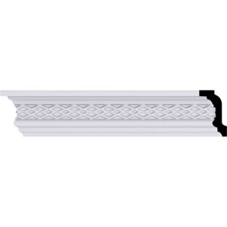 Ekena Millwork - MLD03X01X03BR - Endurathane Brightton Crown Moulding, 3 1/8"H x 1 7/8"P x 3 5/8"F x 94 1/2"L, Factory Primed