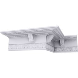 Ekena Millwork - MLD04X03X05GR - Endurathane Granada Traditional Crown Moulding, 3 3/4"H x 3 1/2"P x 5 1/8"F x 94 1/2"L, Factory Primed