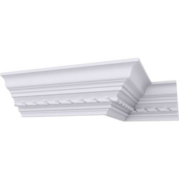Ekena Millwork - MLD03X04X05WI - Endurathane Windsor Rope Crown Moulding, 3 3/4"H x 3 7/8"P x 5 1/2"F x 94 1/2"L, Factory Primed