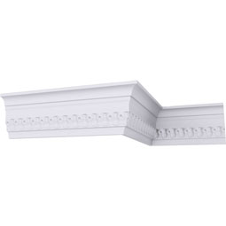 Ekena Millwork - MLD03X01X03BE - Endurathane Raynor Crown Moulding, 3 1/8"H x 1 1/2"P x 3 1/2"F x 94 1/2"L, Factory Primed