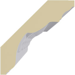 Ekena Millwork - MLD03X03X04RE - Endurathane Read Crown Moulding, 3 1/8"H x 3 1/8"P x 4 1/2"F x 94 1/2"L, Factory Primed