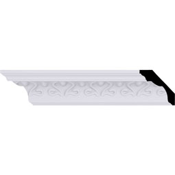Ekena Millwork - MLD03X03X04RE - Endurathane Read Crown Moulding, 3 1/8"H x 3 1/8"P x 4 1/2"F x 94 1/2"L, Factory Primed