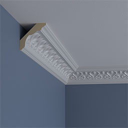 Ekena Millwork - MLD03X03X04RE - Endurathane Read Crown Moulding, 3 1/8"H x 3 1/8"P x 4 1/2"F x 94 1/2"L, Factory Primed