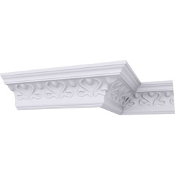 Ekena Millwork - MLD03X03X04RE - Endurathane Read Crown Moulding, 3 1/8"H x 3 1/8"P x 4 1/2"F x 94 1/2"L, Factory Primed