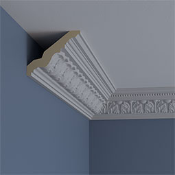 Ekena Millwork - MLD03X04X06PA - Endurathane Palmetto Crown Moulding, 3 3/4"H x 4 5/8"P x 6"F x 94 1/2"L, Factory Primed