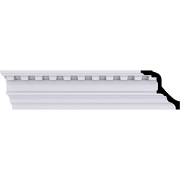 Ekena Millwork - MLD03X03X04DE - Endurathane Devon Crown Moulding, 3 3/8"H x 3 3/8"P x 4 3/4"F x 94 1/2"L, Factory Primed