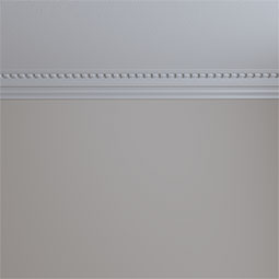 Ekena Millwork - MLD03X03X04DE - Endurathane Devon Crown Moulding, 3 3/8"H x 3 3/8"P x 4 3/4"F x 94 1/2"L, Factory Primed