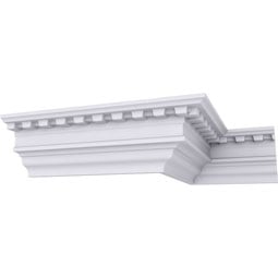 Ekena Millwork - MLD03X03X04DE - Endurathane Devon Crown Moulding, 3 3/8"H x 3 3/8"P x 4 3/4"F x 94 1/2"L, Factory Primed