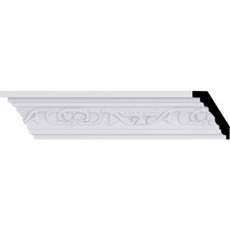 Ekena Millwork - MLD03X02X04DA - Endurathane Dauphine Crown Moulding, 3 1/4"H x 2 1/2"P x 4 1/8"F x 94 1/2"L, Factory Primed
