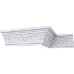 Ekena Millwork - MLD03X02X04DA - Endurathane Dauphine Crown Moulding, 3 1/4"H x 2 1/2"P x 4 1/8"F x 94 1/2"L, Factory Primed